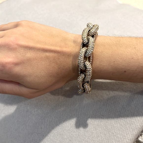 J. Crew Jewelry J Crew Classic Pav Link Gold Chain Bracelet Poshmark